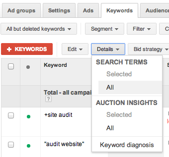 Adwords Search Terms Report