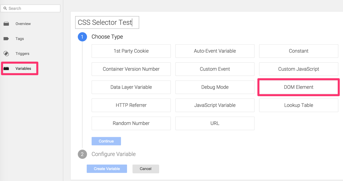 Using CSS Selector Variables in Google Tag Manager 1