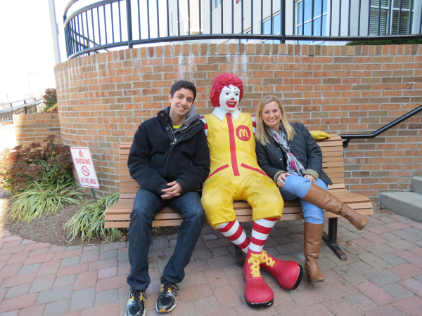 Amin and Heather enjoying the company of Ronald McDonald himself!