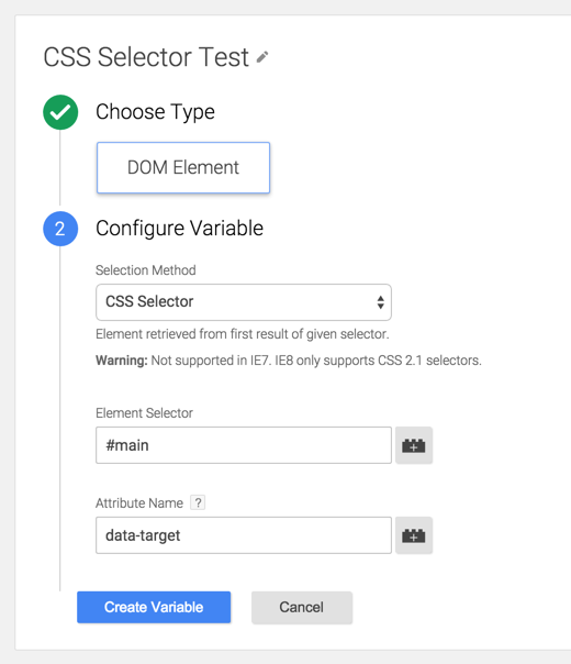 Using CSS Selector Variables in Google Tag Manager 3