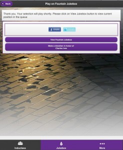 Walk of Fame - Mobile Site - Thank you for adding to Fountain Jukebox