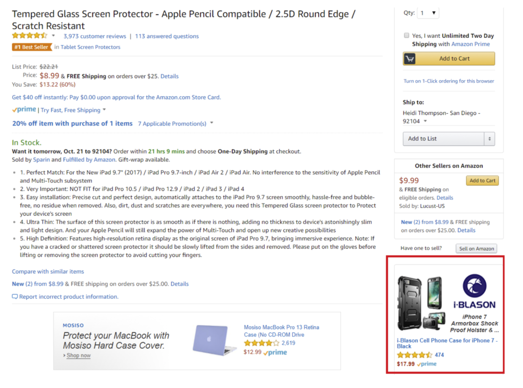 amazon sponsored products - product display ads