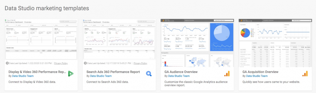 data studio marketing templates